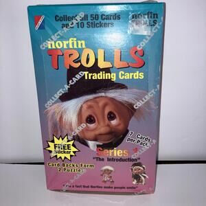 VINTAGE 1992 Norfin Trolls Series 1 Trading Cards Factory Sealed Box 36 Packs